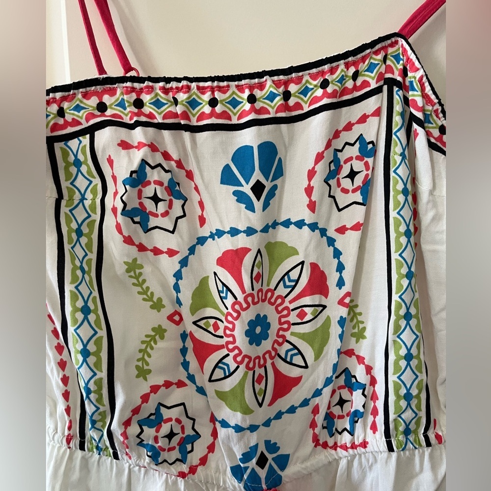 Flying Tomato White Vibrant Rayon Romper Women’s Size Medium - Picture 7 of 13